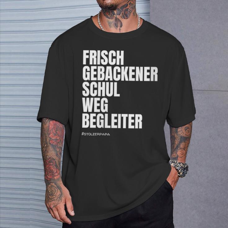 Damen I Dötzchen Papa Begleitung Einschulung Mit-Ausschnitt T-Shirt Geschenke für Ihn