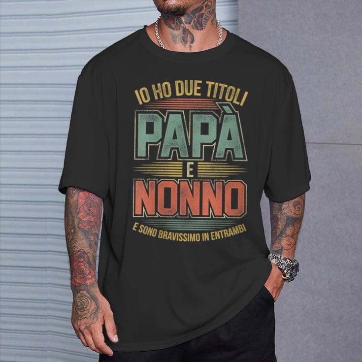 Damen Herren Habe Zwei Titel Papa Und Opa Lustiges Geschenk Mit-Ausschnitt T-Shirt Geschenke für Ihn