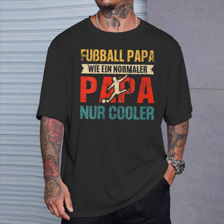 Damen Lustiges Fußball Papa Perfekte Für Fußballliebhaberatertag Mit-Ausschnitt T-Shirt Geschenke für Ihn