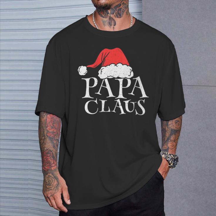 Damen Papa Claus Lustige Weihnachten Weihnachtsmannaterintage Mit-Ausschnitt T-Shirt Geschenke für Ihn