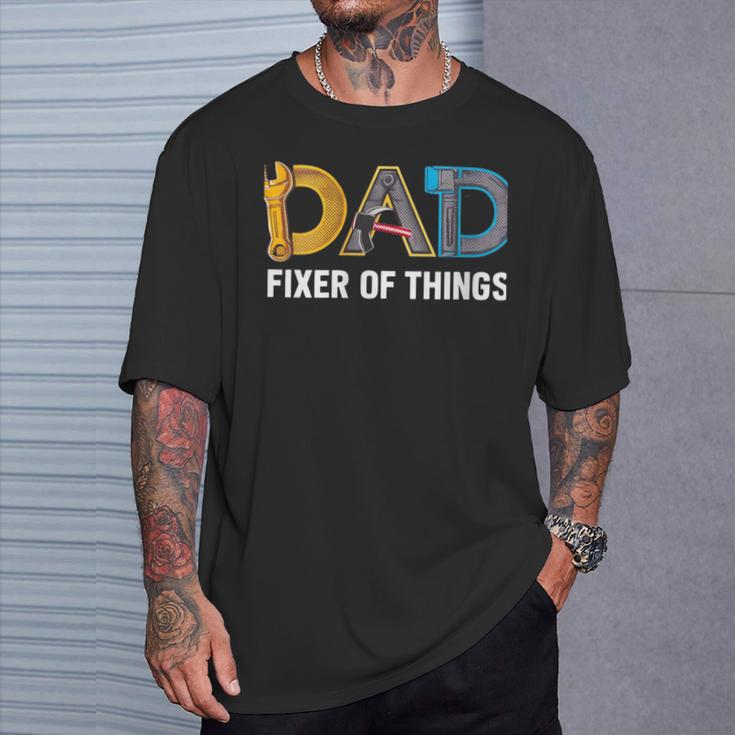 Damen Papa Wenn Er Es Nicht Reparieren Kann Kann Das Niemandatertag Männer Papa Mit-Ausschnitt T-Shirt Geschenke für Ihn