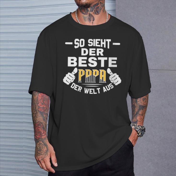 Damenateratertag So Sieht Der Beste Papa Der Welt Aus Mit-Ausschnitt T-Shirt Geschenke für Ihn