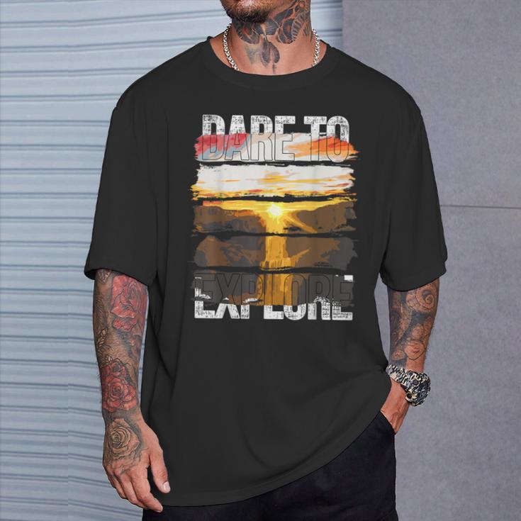 Dare To Explore Waterfalls T-Shirt Gifts for Him