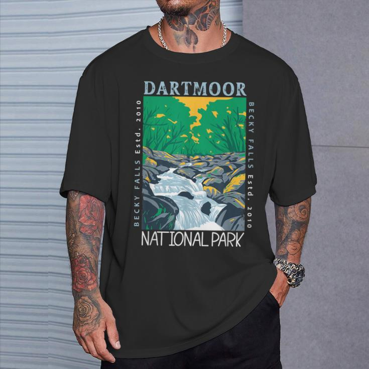 Dartmoor National Park Becky Falls Vintage Distressed T-Shirt Gifts for Him