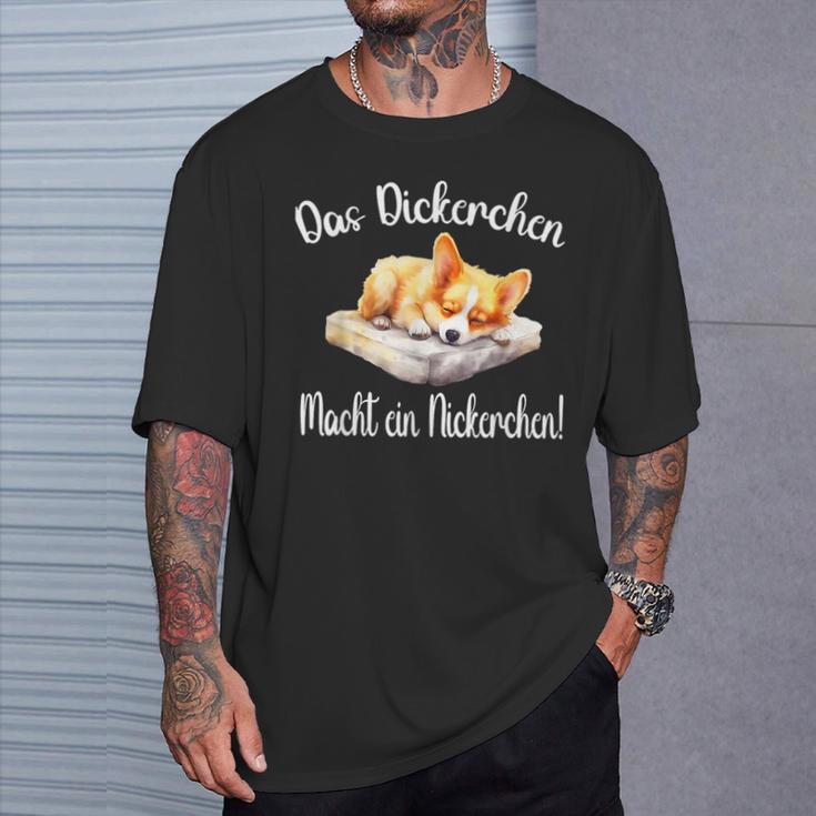 Das Dickerchen Macht Ein Nap Corgi Pyjamas Dog T-Shirt Geschenke für Ihn