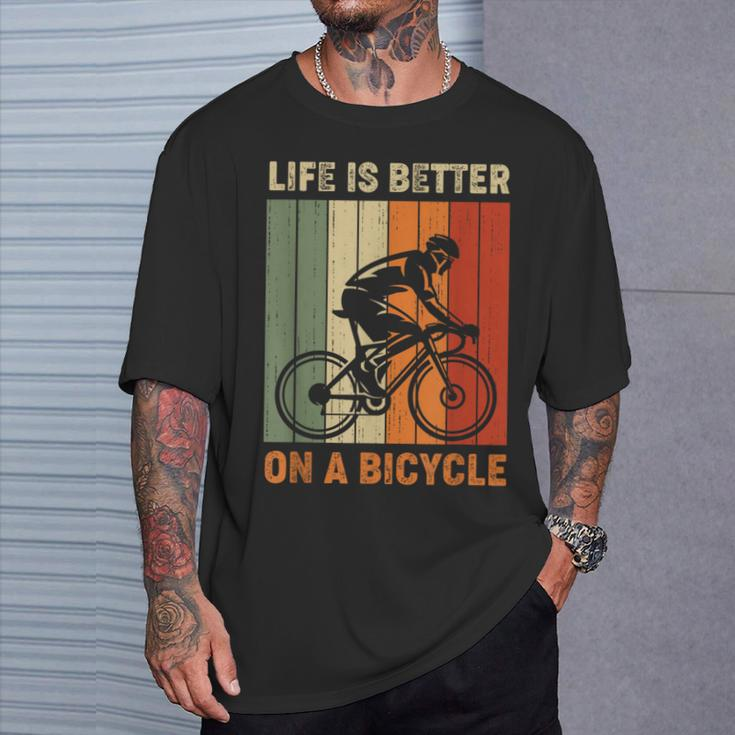 Das Leben Ist Besser Auf Einem Fahrrad Cycling T-Shirt Geschenke für Ihn