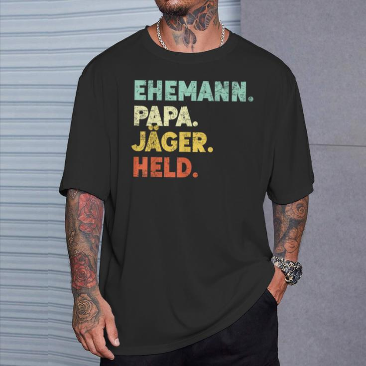 Day 'Husband Papa Jäger Held' T-Shirt Geschenke für Ihn