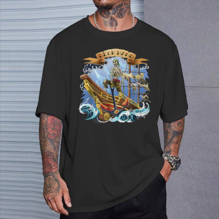 Deck Hand Boaters Old School Tattoo Style T-Shirt Gifts for Him