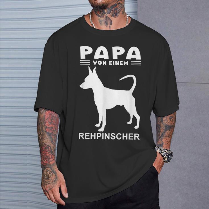 Deer Pinscher Papa Motif Dog T-Shirt Geschenke für Ihn