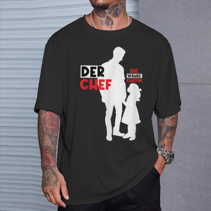 Der Chef Die Wahre Chefinater Tochter Partnerlookatertag T-Shirt Geschenke für Ihn