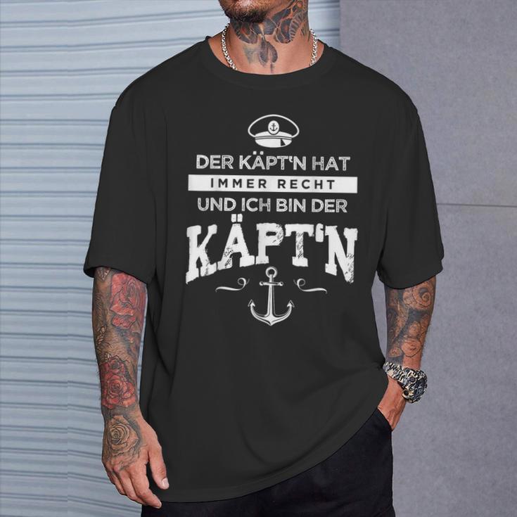 Der Kapitän Immer Recht Käpt'n The Capitän Hat Immer T-Shirt Geschenke für Ihn