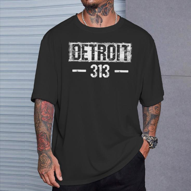 This Is My Detroit 313 Michigan DistressedT-Shirt Gifts for Him