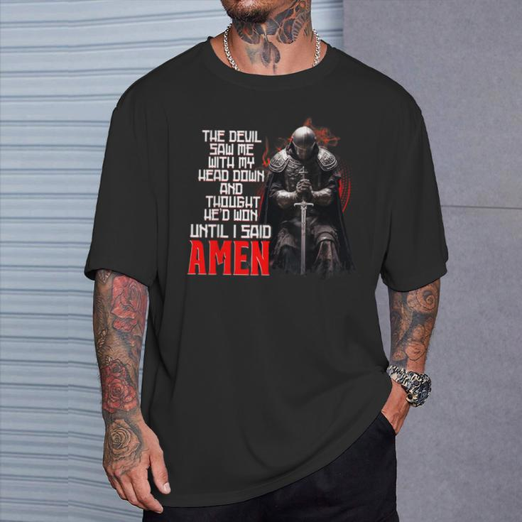 The Devil Saw Me With My Head Down Thought He'd Won Christ T-Shirt Gifts for Him