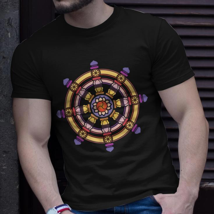 Dharma Wheel Meditation Lotus Chakra Yoga Dharmachakra Karma T-Shirt Gifts for Him