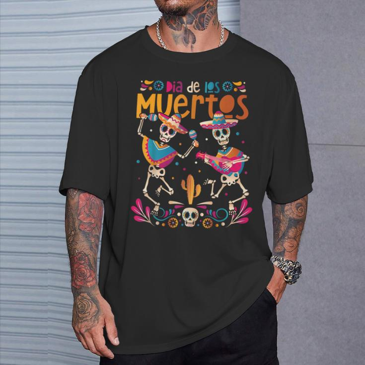 Dia De Los Muertos Day Of The Dead Mexican Skeleton Dancing T-Shirt Gifts for Him
