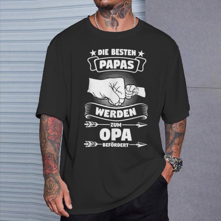 Die Beste Papas Werden Zum Opa Bebetragen Grandpa Papa The T-Shirt Geschenke für Ihn