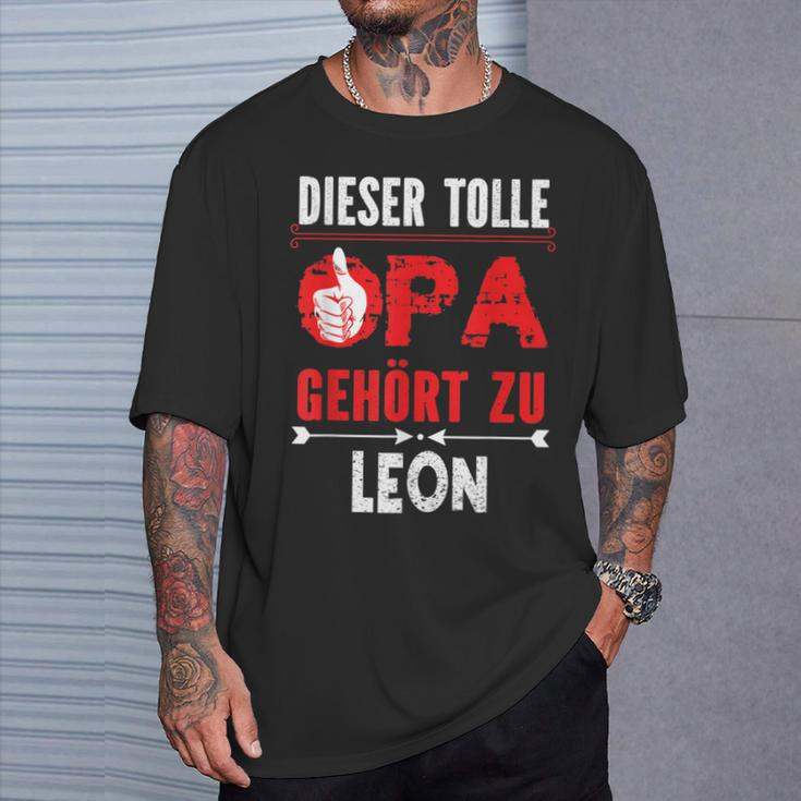 Dieser Tolle Opa Gegehört Zu Leon Opi German Langu T-Shirt Geschenke für Ihn