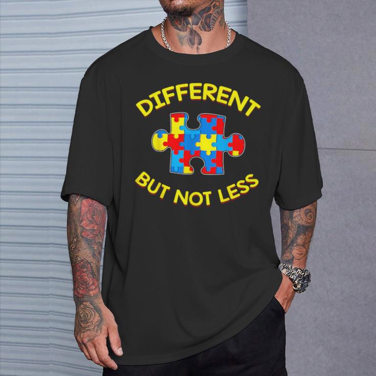 Different But Not Less Autism Awareness Puzzle T-Shirt Gifts for Him