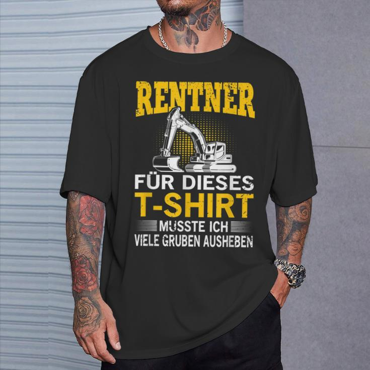 Digger Driver In Retirement Retirement Pensioner Digger T-Shirt Geschenke für Ihn