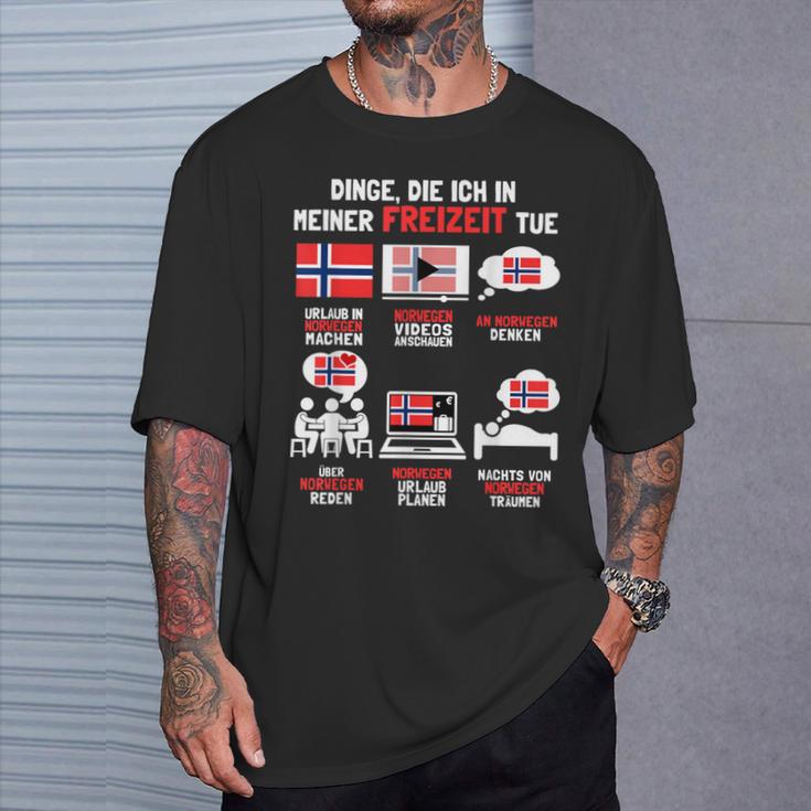 Dinge Die Ich In Meiner Freizeit Tue Norway T-Shirt Geschenke für Ihn