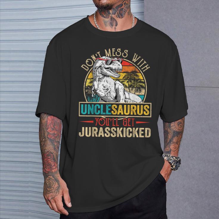 Distressed Unclesaurus DinosaurRex Father's Day T-Shirt Gifts for Him