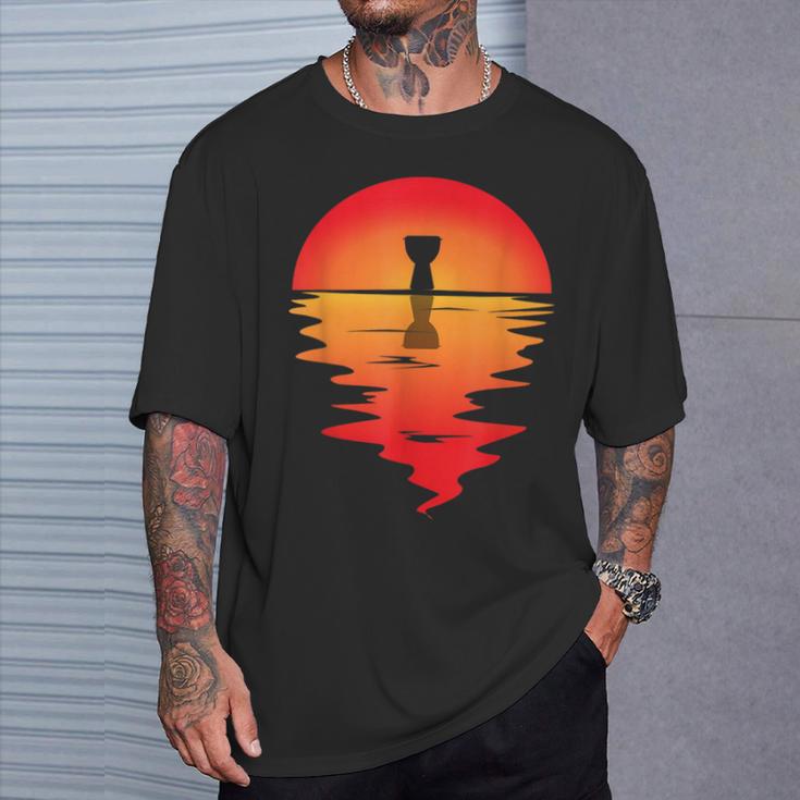 Djembe African Drum Sunset Drumming Djembe Player Drummer T-Shirt Gifts for Him