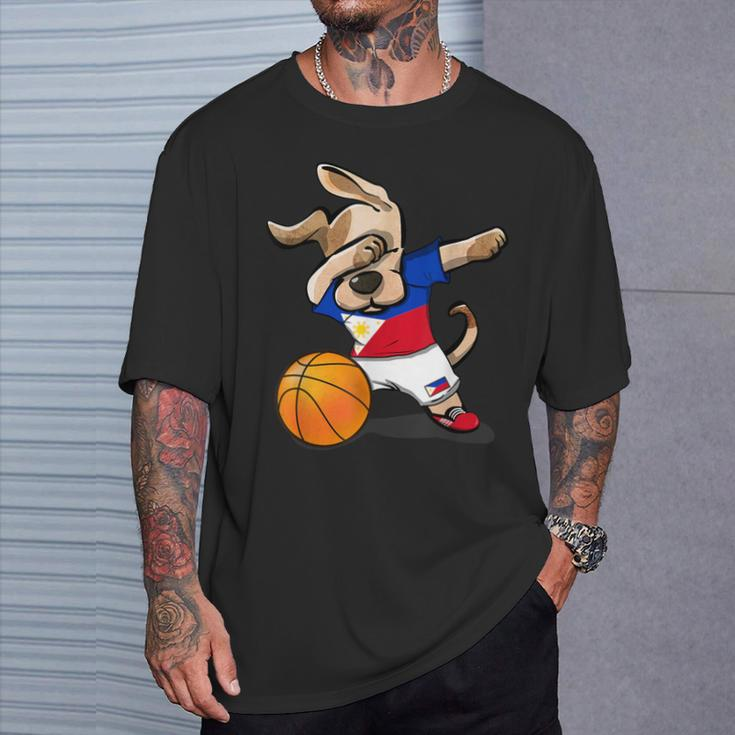Dog Dabbing Basketball Philippines Jersey Sport Lover T-Shirt Geschenke für Ihn