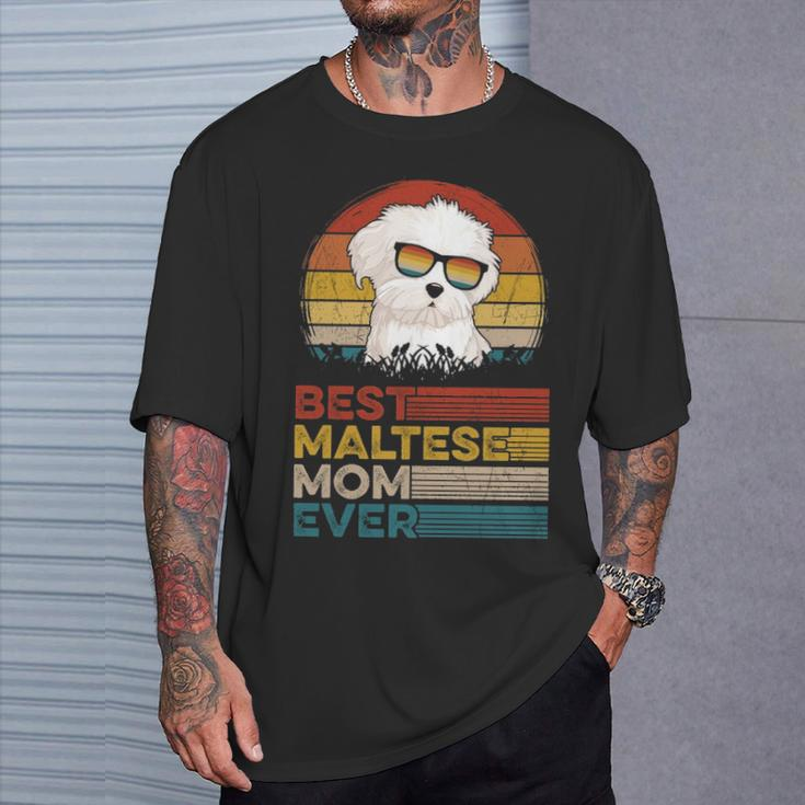 Dog Vintage Best Maltese Mom Ever For Dog Mom T-Shirt Gifts for Him