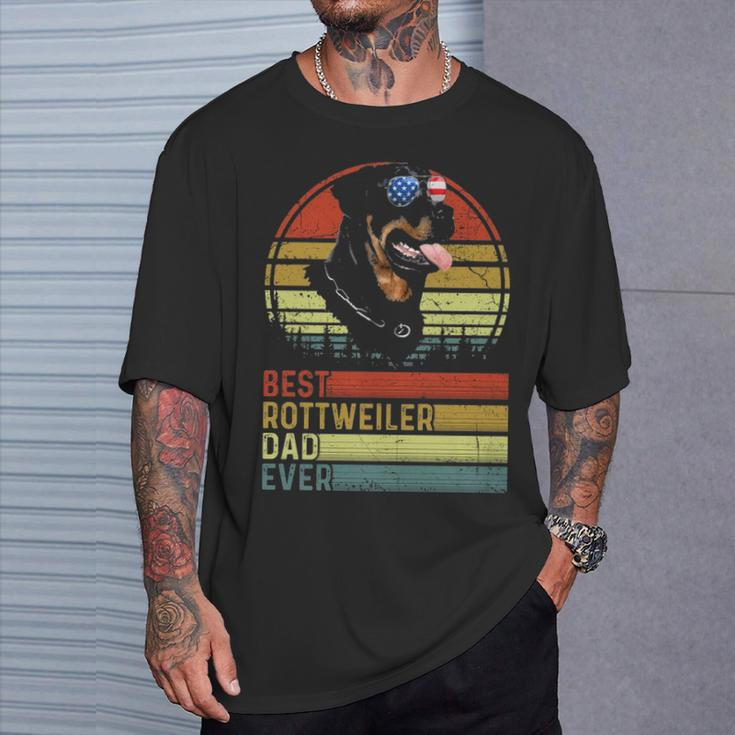 Dog Vintage Best Rottweiler Dad Ever Father Day Puppy Dog T-Shirt Gifts for Him