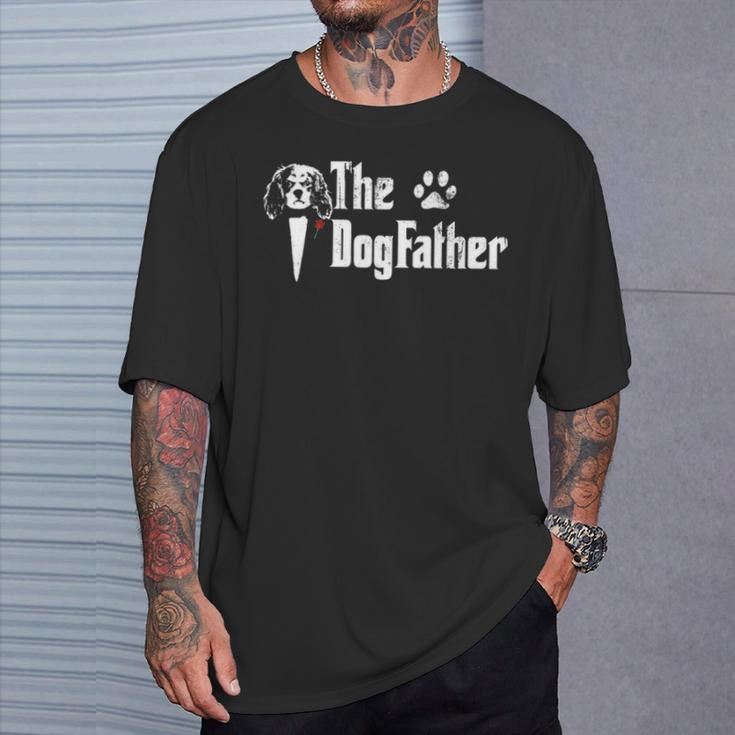 The Dogfather Cavalier King Charles Spaniel Dog Dad T-Shirt Gifts for Him