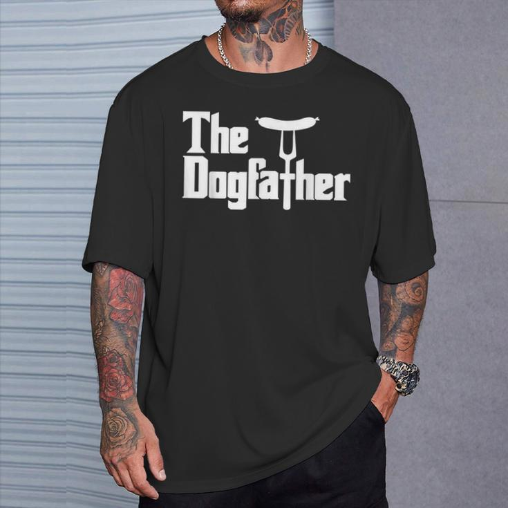 Dogfather Hot Dog Grilling Pun T-Shirt Gifts for Him