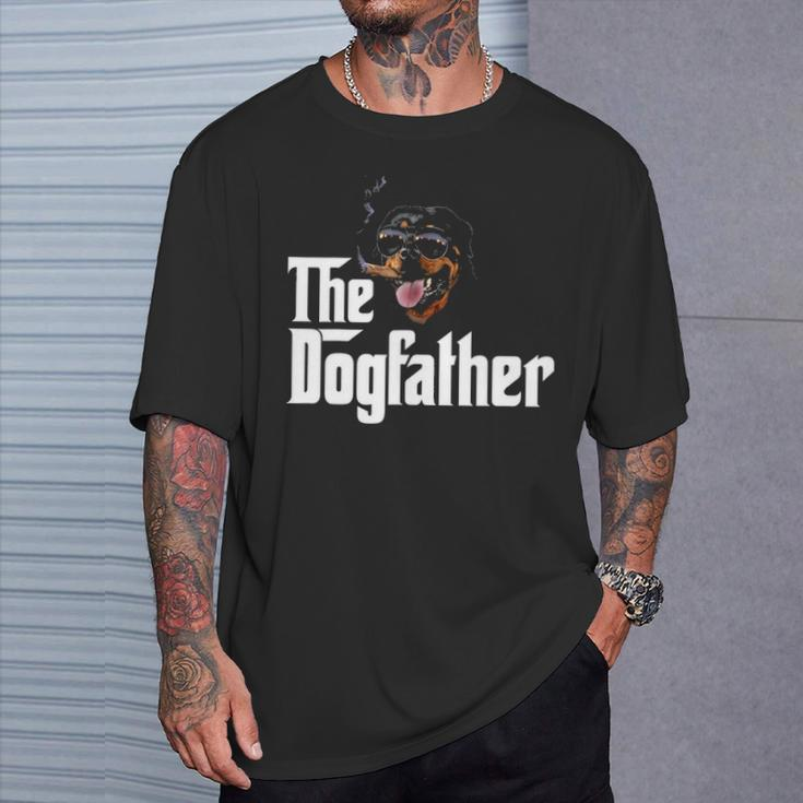 The Dogfather Rottweiler Dog Owner Dog Lover T-Shirt Gifts for Him
