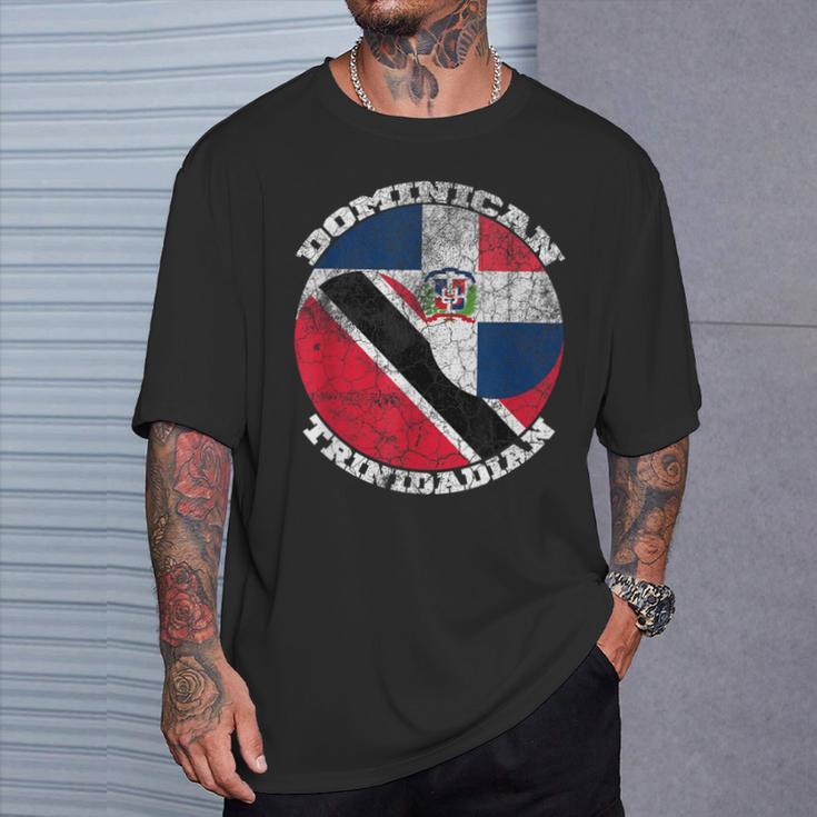 Dominican Trinidad Flags Half Trinidadian Half Dominican T-Shirt Gifts for Him