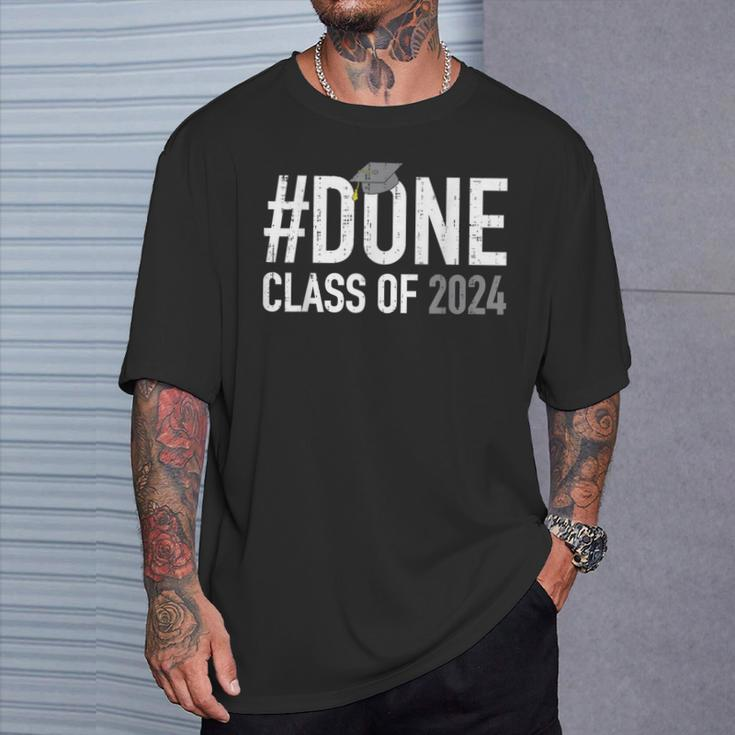 Done Class Of 2024 Senior Graduation High School Graduate 24 T-Shirt Gifts for Him