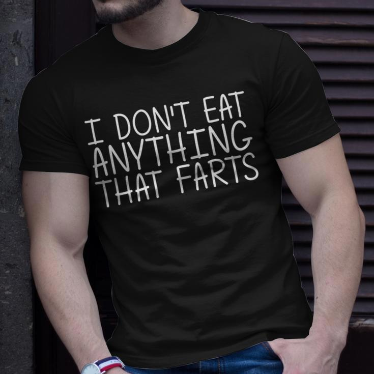 I Don't Eat Anything That Farts Vegetarian Idea T-Shirt Gifts for Him