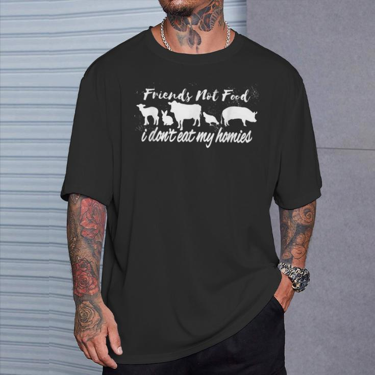 I Don't Eat My Homies Cool Vegan Lover Animal Vegetarian T-Shirt Gifts for Him