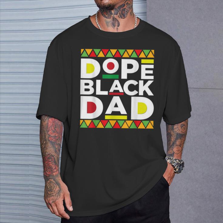 Dope Black Dad Afro American African Fathers Day Junenth T-Shirt Gifts for Him