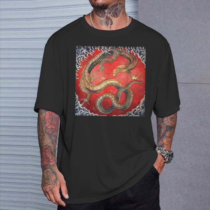 Dragon Of Katsushika Hokusai T-Shirt Geschenke für Ihn