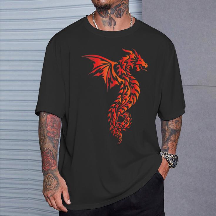 Dragon Tribal Graphic Mythical Legendary Creature Folklore T-Shirt Gifts for Him