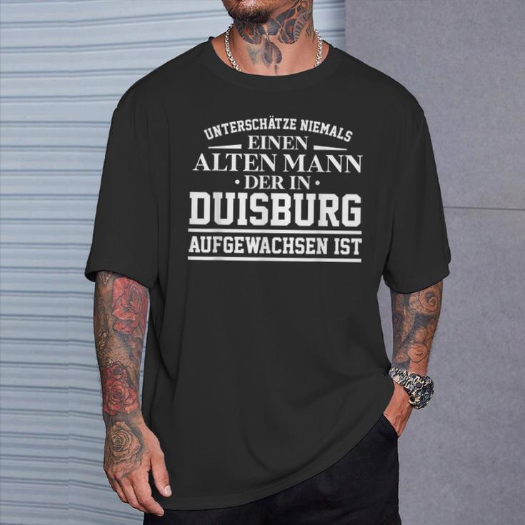 Duisburg Underschätze Nie Einen Alten Mann T-Shirt Geschenke für Ihn