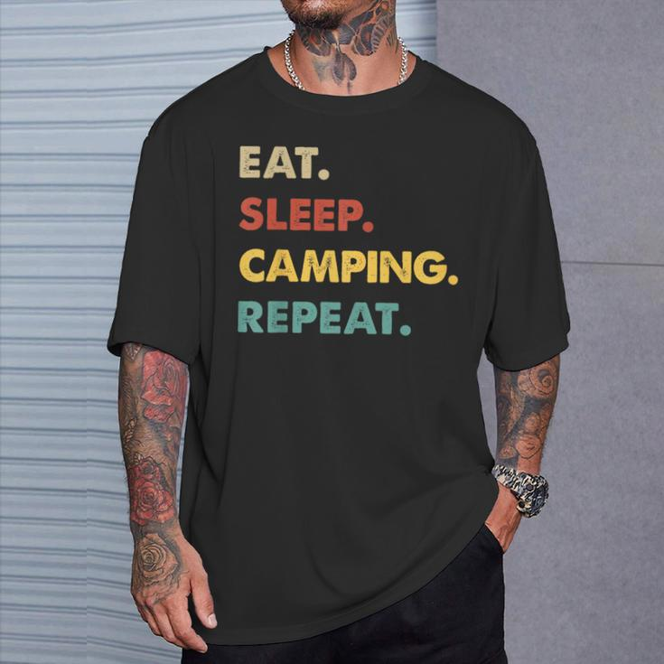 Eat Sleep Camping Repeat Camping Lover T-Shirt Gifts for Him