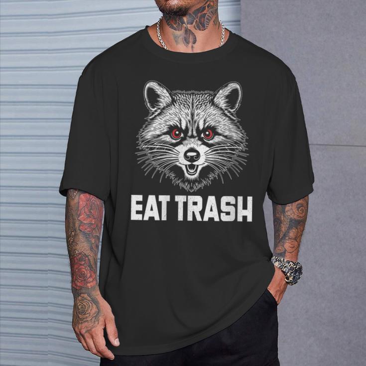 Eat Trash Raccoon Face Angry Raccoon Wild Animal T-Shirt Gifts for Him