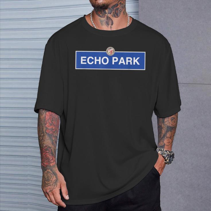 Echo Park Los Angeles City Street Sunset Alvarado Lake 323 T-Shirt Gifts for Him