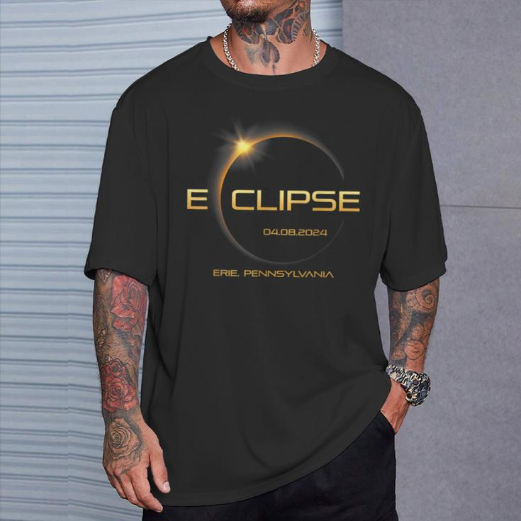 Eclipse 2024 Totality Eclipse Solar Erie Pennsylvania T-Shirt Gifts for Him