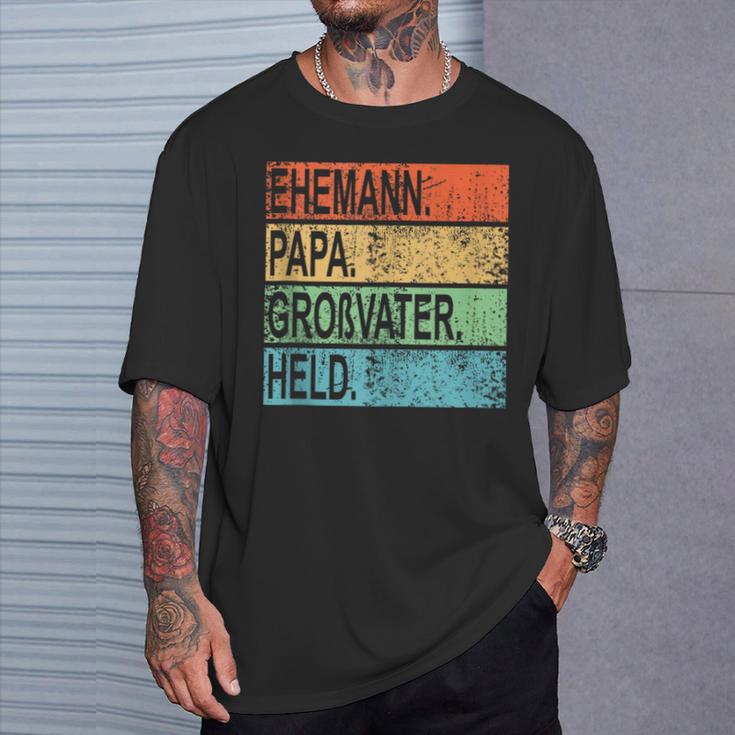 Ehemann Papa Großvater Heldaterintage Geschenkatertag T-Shirt Geschenke für Ihn