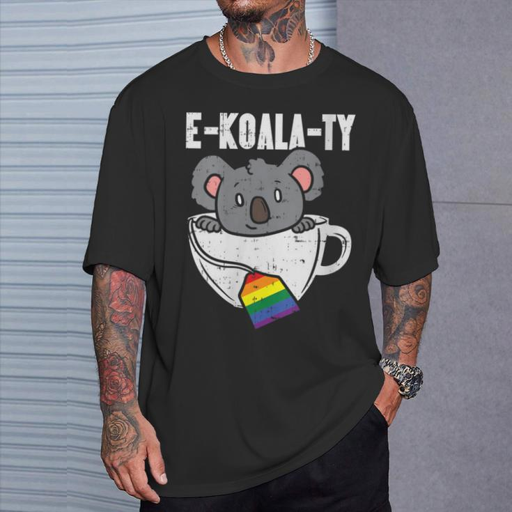 Ekoalaty Rainbow Tea Gay Pride Equality Lgbt Animal T-Shirt Gifts for Him