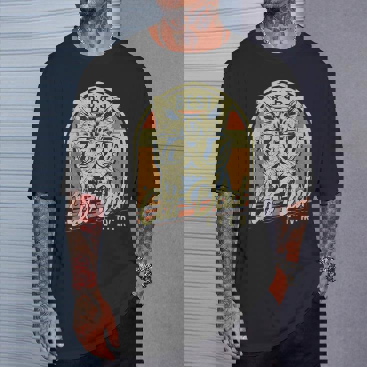 El Mejor Padre Gatuno Día Del Padre Retro Cat Lover Camiseta unisex Regalos para él