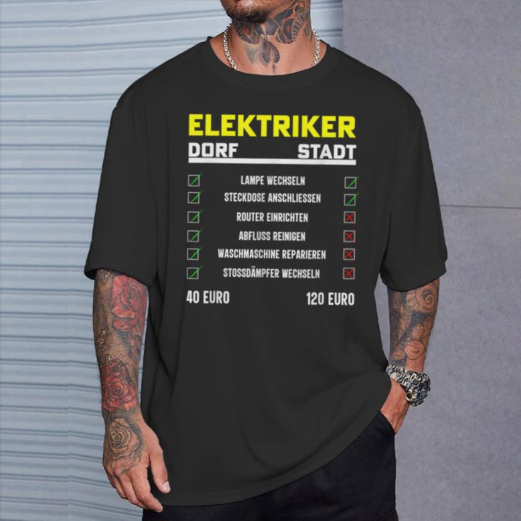 Elektrotechnik Elektroniker Handwerker Elektriker Black T-Shirt Geschenke für Ihn