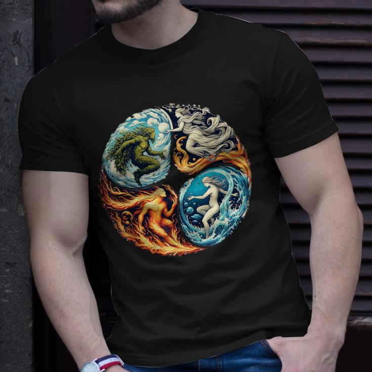 Elemental Harmony Earth Fire Air Water T-Shirt Gifts for Him