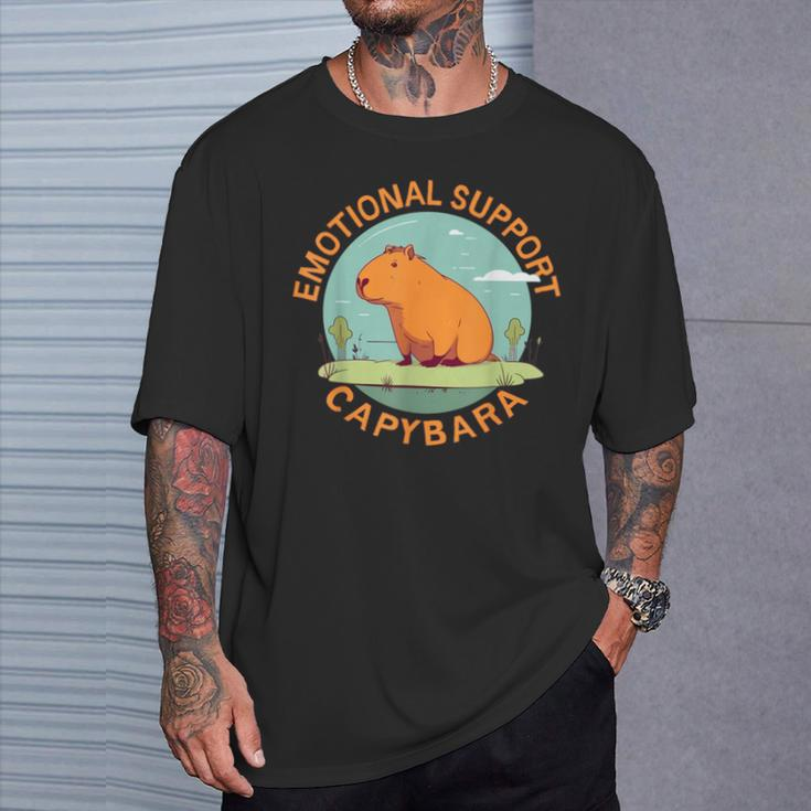 Emotional Support Capybara Capybara Animal 80S Style T-Shirt Gifts for Him